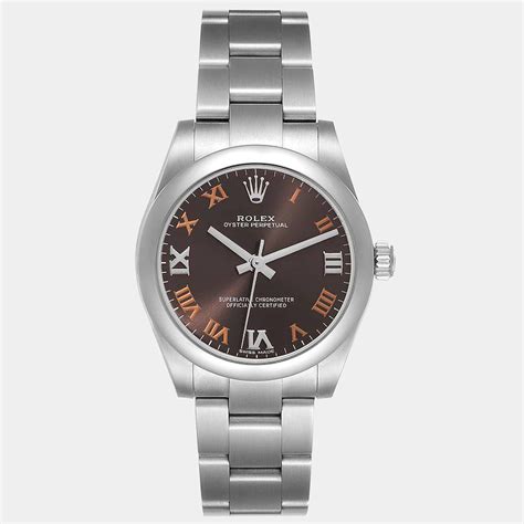 rolex oyster perpetual 31mm dark grey 177200